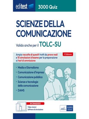 cover image of EBOOK-3000 quiz Scienze della comunicazione